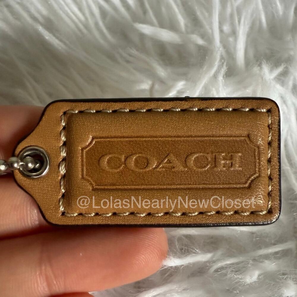 1.5" COACH Brown Fob Bag Charm Hang tag Hangtag